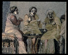 Magician and her customers. Mosaic from Pompeii's Villa of Cicero, c. 100 a.C..