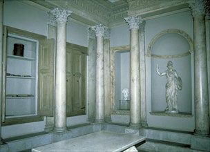 Reconstruction of the library of a noble Roman house.