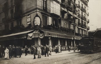 View of the façade of the Café Maison Dorée, restaurant in Barcelona, ??located in Plaza Cataloni?