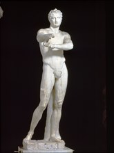 Apoxyomenos, marble copy of a bronze original representing a boxer cleaning his right arm with a ?
