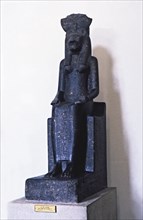 Statue of Goddess Sekhmet with ornamental papyrus of Ramses IV, about 1160 b.C.