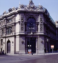 Exterior view of the building of the Bank of Spain in the Alcalá Street, Madrid, designed by arch?