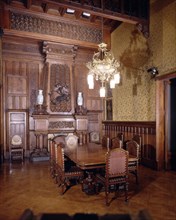 Main Dining Room of the Güell Palace with the original furniture, 1886-1890, designed by Antoni G?