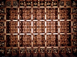 Coffered ceiling of the visits room on the first floor of the Güell Palace 1886-1890, designed by?