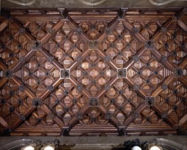 Coffered ceiling of the lost steps room on the first floor of the Güell Palace, 1886-1890, design?