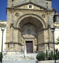 Detail of the door of the Church of Santa Maria de la Asunción in Utrera (Sevilla).