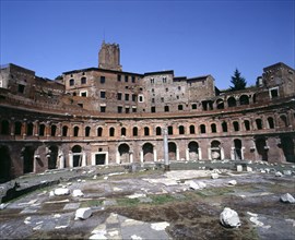 Forum of Trajan with the market and the column, it is part of the Imperial Forums in Rome.