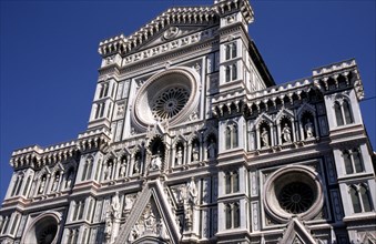 View of the Gothic-Renaissance façade of the cathedral 'Santa Maria dei Fiori', 13th century, des?
