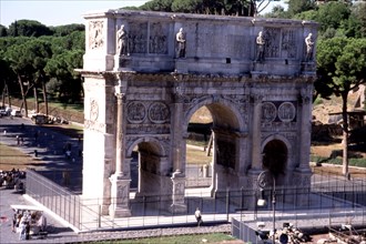 Rome, Arch of Constantine, it commemorates the victory of Milvian Bridge over Maxentius (313) and?
