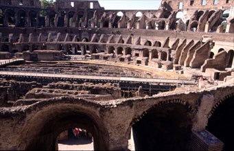 Rome, inside of the Colosseum, Roman circus dating from 72 a.C.