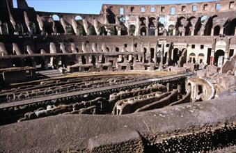 Rome, inside of the Colosseum, Roman circus dating from 72 a.C.