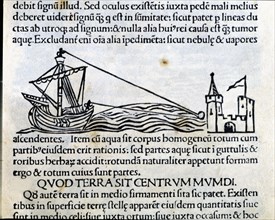Distance measurement, engraving from 'Astronomicon', published in Venice in 1485.