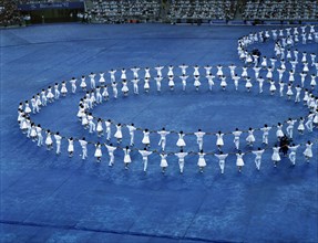 Sardana dance during the opening ceremony of the 1992 Barcelona Olympic Games.