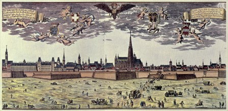View of the city of Vienna before the Turkish siege of 1683.