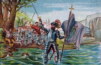 Discovery by Vasco Nunez de Balboa of the Pacific Ocean, taking possession of it in September 1513.