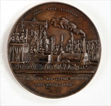 Bronze medal commemorating the inauguration of the first railway in the Iberian Peninsula, betwee?