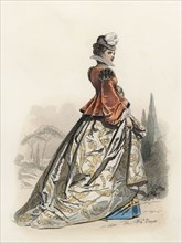 Vincentian Noble Lady, in the modern age, color engraving 1870.
