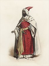 Lord of the Court of Ethiopia, in the modern age, color engraving 1870.