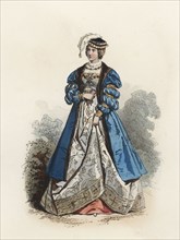 Polish Princess, in the modern age, color engraving 1870.