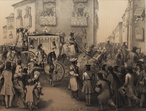Public entry of Philip V in Madrid, in 1703, engraving 1870.
