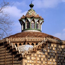 Dome of the stables pavilion in the Güell House, built between 1884 and 1887, designed by Antoni ?