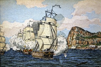 Siege and loss of Gibraltar besieged by the English fleet led by Admiral Rooke on August 4, 1704.