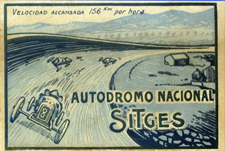 Cover of the advertising postcards notebook of the Autódromo Nacional de Terramar in Sitges, buil?