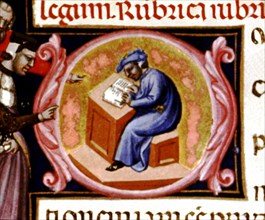 Miniature in 'Codex Justinian Institutiones Feudorum et Alia', illuminated manuscript, c. 1300, w?
