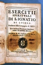 Cover of the Italian edition 'Esercitti spirituali di San Ignatio di Loyola', printed in Rome, St?