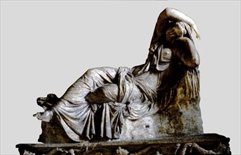 Sleeping Ariadne', daughter of Minos and Pasiphae, Greek Sculpture copy of an Hellenistic original.