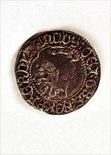 Head of a coin of one-cruzado in silver, from the reign of Ferdinand I of Antequera (1412-1416), ?