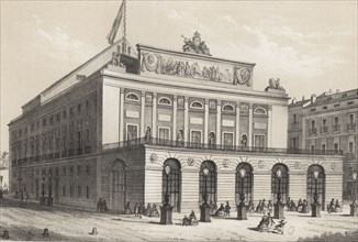 Royal Theather in Madrid, promoted by Elizabeth II and ended in October 1850, engraving 1870.