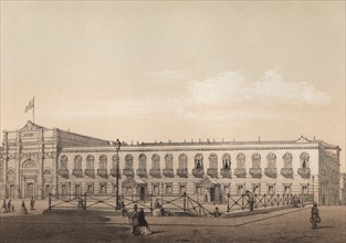 Senate Palace, a former convent of the Augustinian Fathers of 16th century, engraving, 1870.