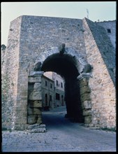 Etruscan Gate, entrance to the city in Volterra.