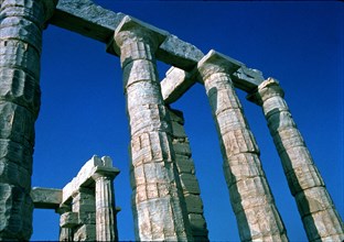 Columns of the Temple of Poseidon at Cape Sounion.