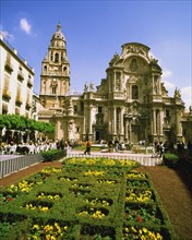 View of the façade of the Cathedral of Murcia, designed by Jaume Bord, made between 1736 and 1745?
