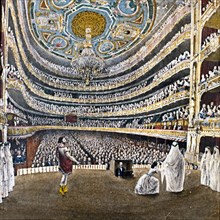 Watercolor representing the interior of the Gran Teatro del Liceo, study for the work 'The Prophe?