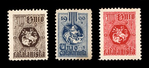 Commemorative stamps issued by 'Unió Catalanista', Catalan conservative nationalist political par?