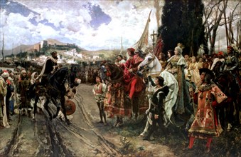 The Surrender of Granada, painted from 1879 to 1882. Delivery of the keys of the city to the Cath?