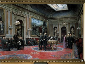 Conference of the Senate in March 1904' Oil by Asterio Mañanos.