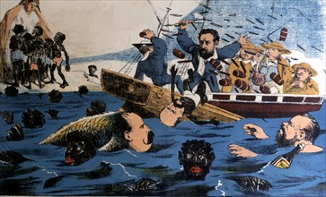 Satirical caricature in allusion to the loss of Puerto Rico published in 'La Flaca', No. 42, Barc?