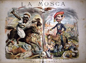 Satirical caricatures of the situation in Morocco and the Carlist War, 'Tal para Cual', published?