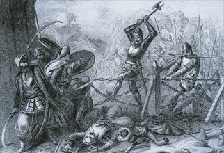 Battle of Las Navas de Tolosa (1212), engraving.