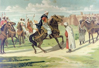 The Arab general Musa Ibn Nusayr (640-718) strikes the face of his lieutenant Tarik for disobeyin?