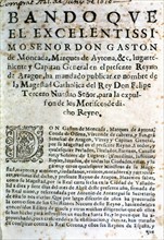 Proclamation for the expulsion of the Moors in the Kingdom of Aragon, published by the Hon. Mr. G?