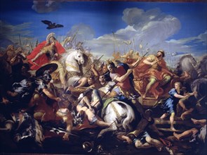 Battle of Arbela between Alexander the Great, king of Macedonia (356-323 B.C. and Darius king of ?