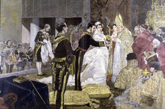 Marriage with Maria Mercedes of Orleans and Bourbon', Alfonso XII, King of Spain (1857-1885), eng?