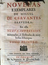 Novelas Ejemplares' (Exemplary Novels) by Miguel de Cervantes, Volume I, cover, Printing Salvador?