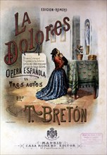 Cover of the operetta 'La Dolores', 1895, work by composer Tomas Breton.