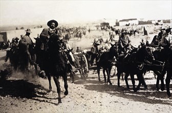 Francisco Villa 'Pancho Villa' (1878-1923), Mexican revolutionary, the General at the head of an ?
